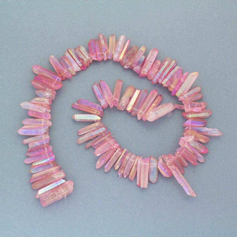 Dyed quartz / rainbow pink / faceted icicles / 18-28mm / 1pc KAKR51