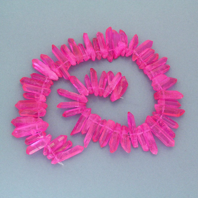 Dyed quartz / neon pink / faceted icicles / 20-28mm / 1 piece KAKR52