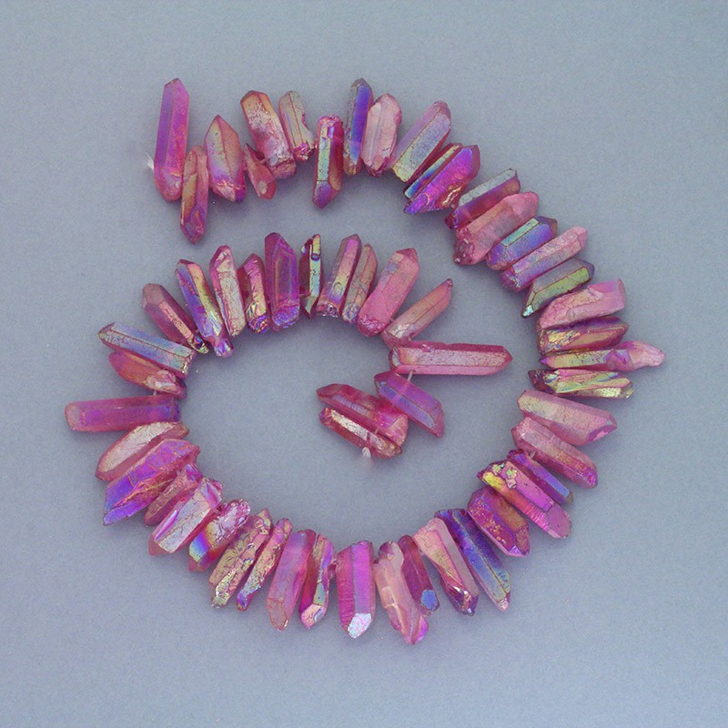 Dyed quartz / berry rainbow / faceted icicles / 20-28mm / 1pc KAKR53
