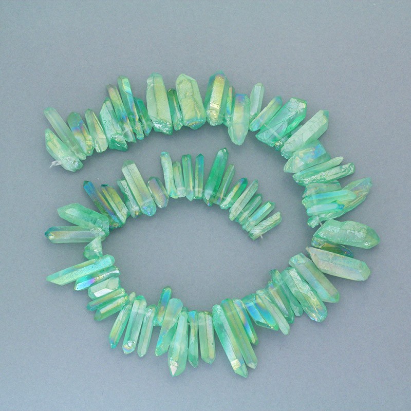 Dyed quartz / rainbow mint / faceted icicles / 20-28mm / 1pc KAKR57