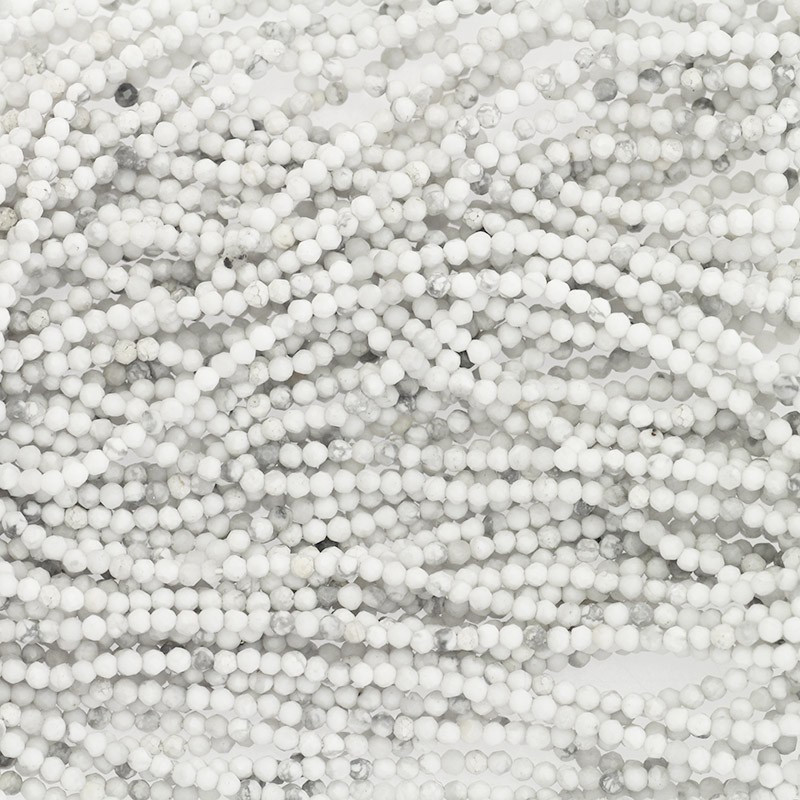 Howlite white faceted beads 2mm / whole string HOBIKU02