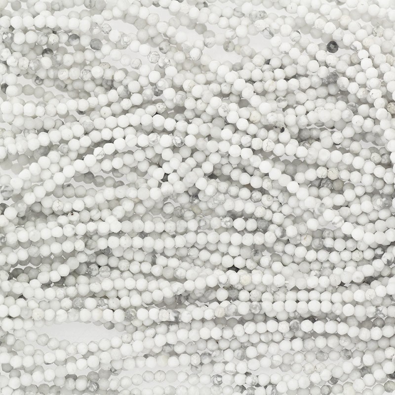 Howlite white faceted beads 2mm / whole string HOBIKU02