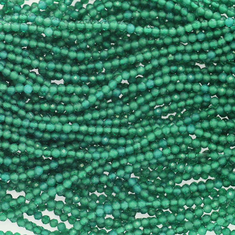 Agat zielony soczysty / koraliki / kulki fasetowane 2mm /sznur/ KAAGZ0201
