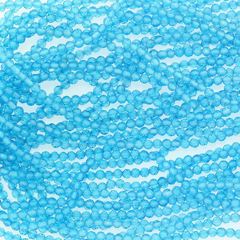 Blue quartz / 2mm faceted beads / rope / KAQNKU02