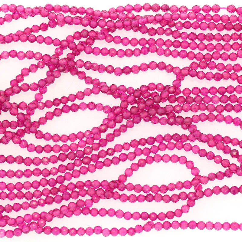 Ruby / faceted 2mm balls / rope KARB02