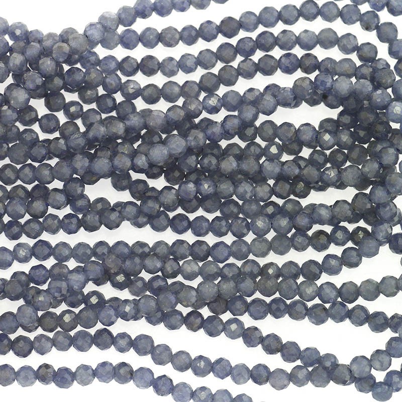 Sapphire / faceted beads 3mm / rope KASH03
