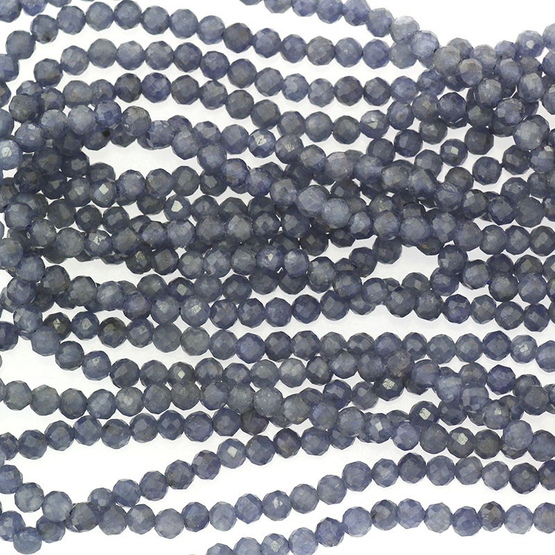 Sapphire / faceted beads 3mm / rope KASH03