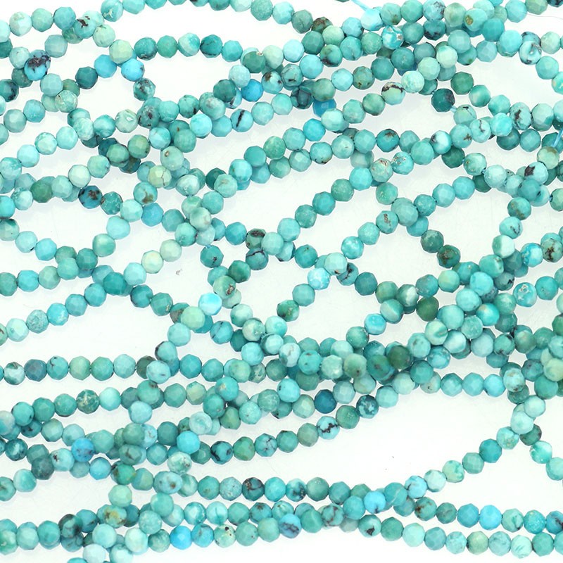 Turquoise / faceted beads 2mm / rope KATUKU02