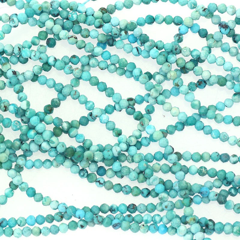Turquoise / faceted beads 2mm / rope KATUKU02