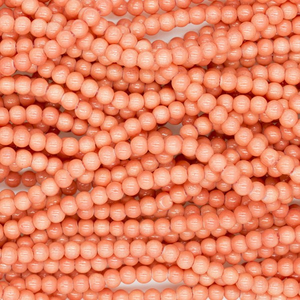 Milky beads / glass 4mm / coral pink 200 pieces SZTP0455