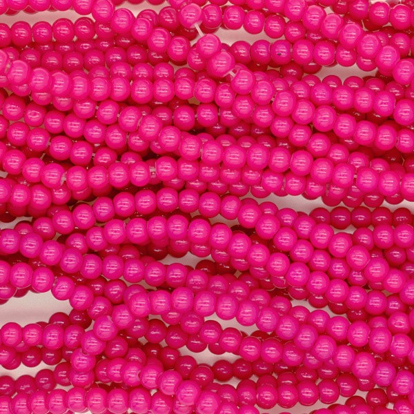 Milky beads / glass 4mm / strong pink 210 pieces SZTP0459