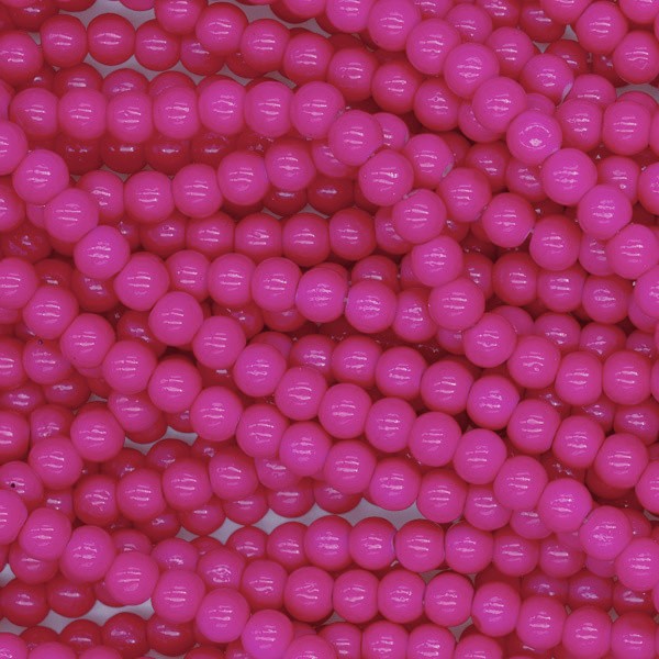 Milky beads / 6mm balls / fuchsia pink / 145 pieces SZTP00645