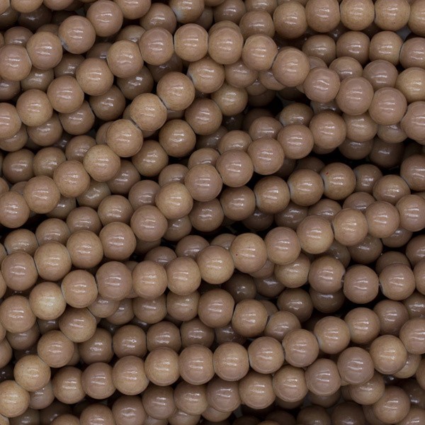 Milky beads / 6mm balls / cappuccino / 160 pieces SZTP00654