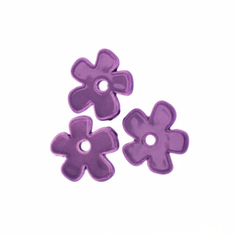 Ceramic flower 36mm purple 37x5mm 1pc CKW35F09