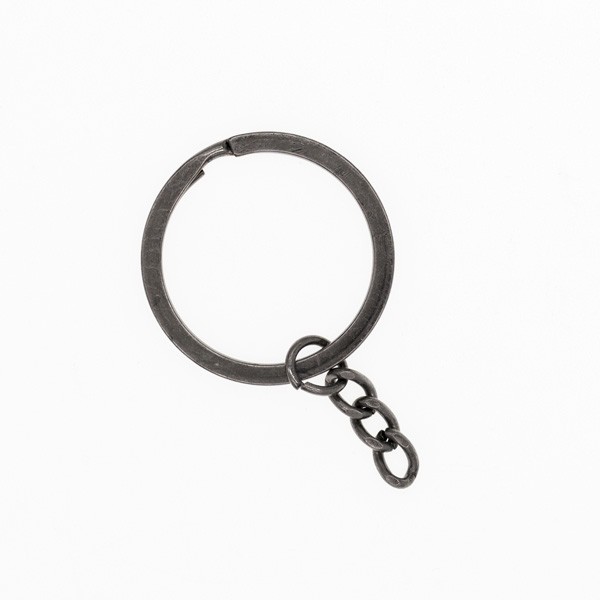 Clasps of the key ring 30mm with a strong chain 2pcs anthracite ZAPBRK43A