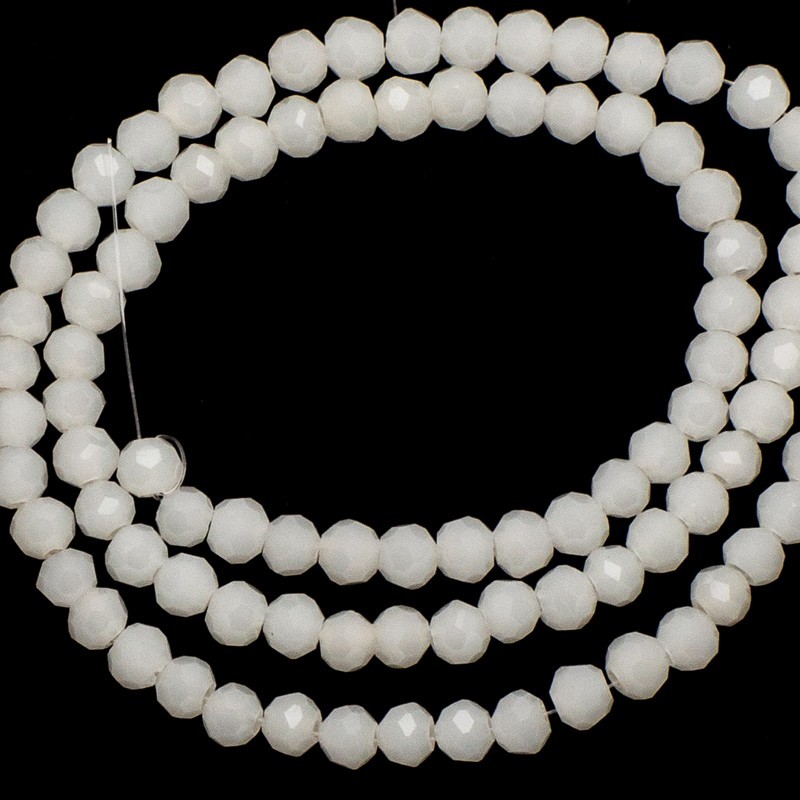 Crystal beads 4mm milky white 96pcs SZKRKU04030