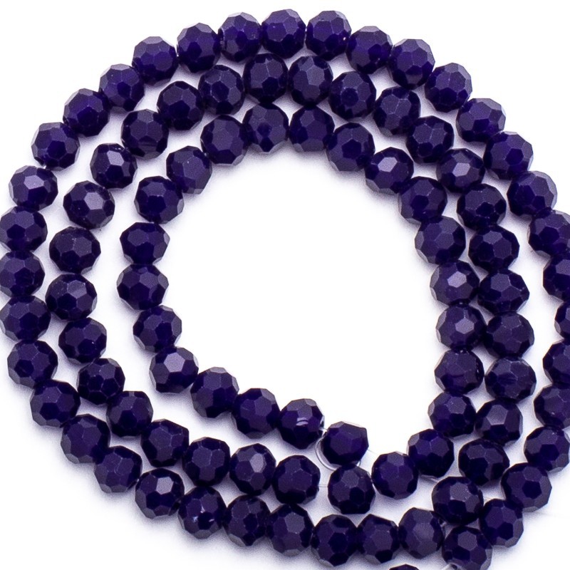 Crystal beads 4mm / navy blue 96pcs SZKRKU04067