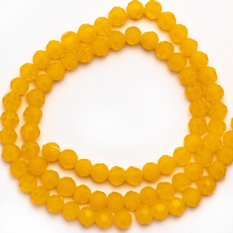 Koraliki kryształki kulki 4mm/ żółty 96szt  SZKRKU04072