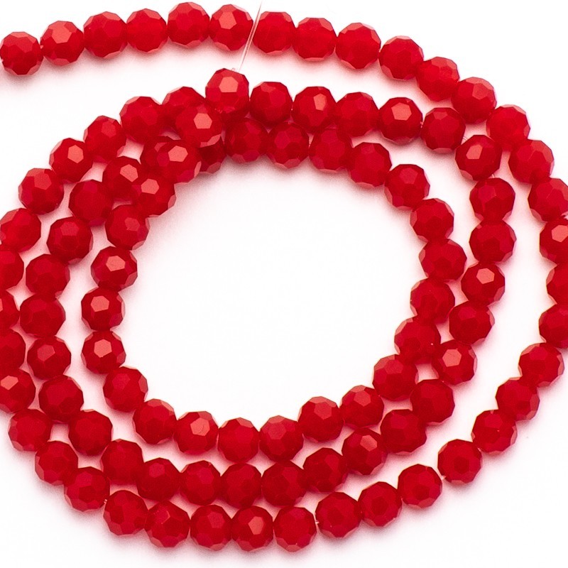 Crystal beads 4mm / red beads SZKRKU04076