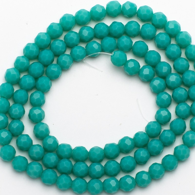 Crystals / beads 6mm / turquoise / 100pcs / SZKRKU06049