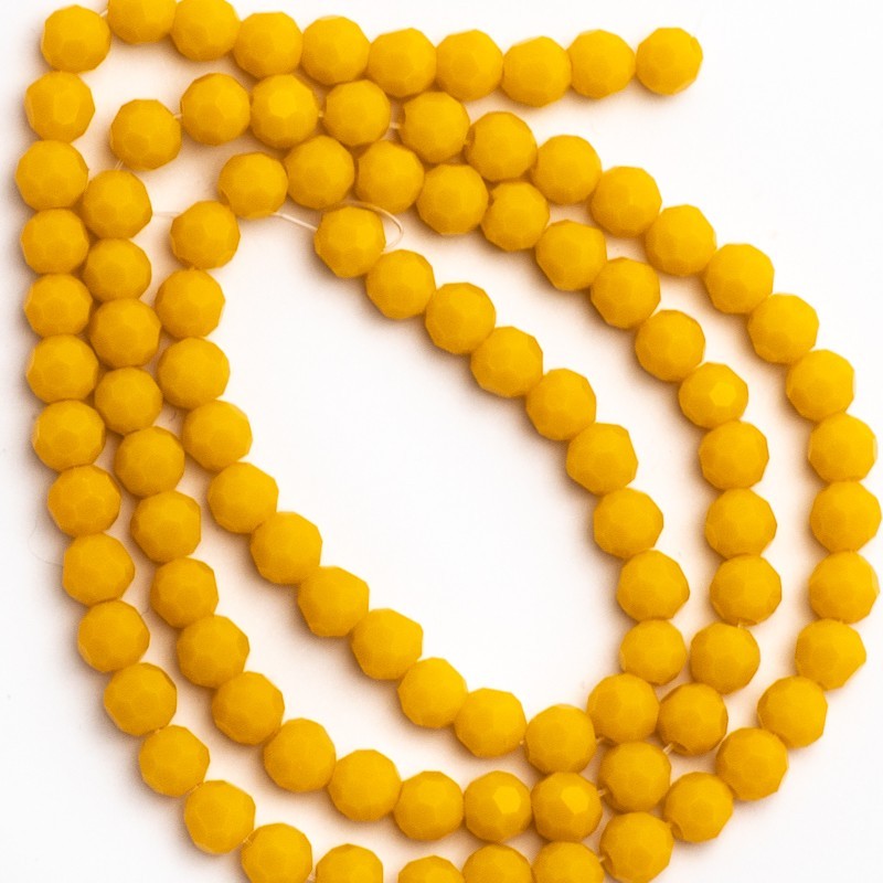 Crystals / beads 6mm / yellow / 100pcs / SZKRKU06072