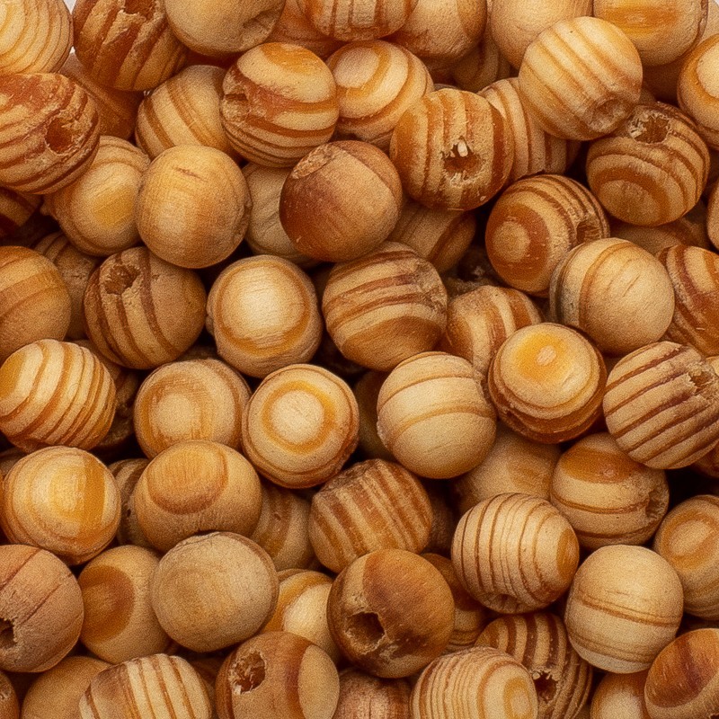 Wooden beads / balls 10mm waxed walnut natural brown 5g / 17pcs DRWM23