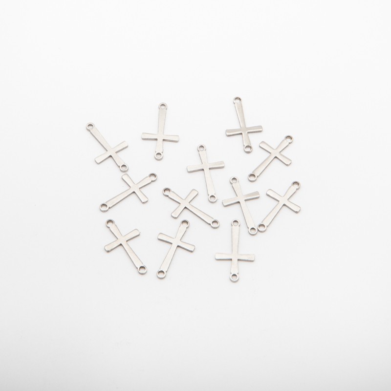 Cross / pendant / connector / surgical steel / 9x14mm 1pc ASS190