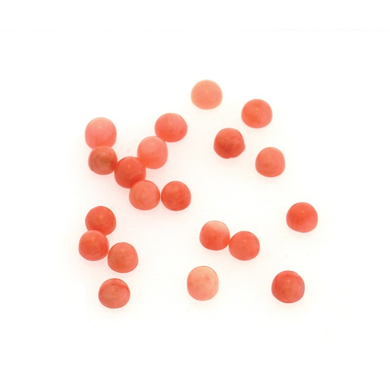 Coral cabochons / 4mm / pink coral / 1 pcs / KBKO0402