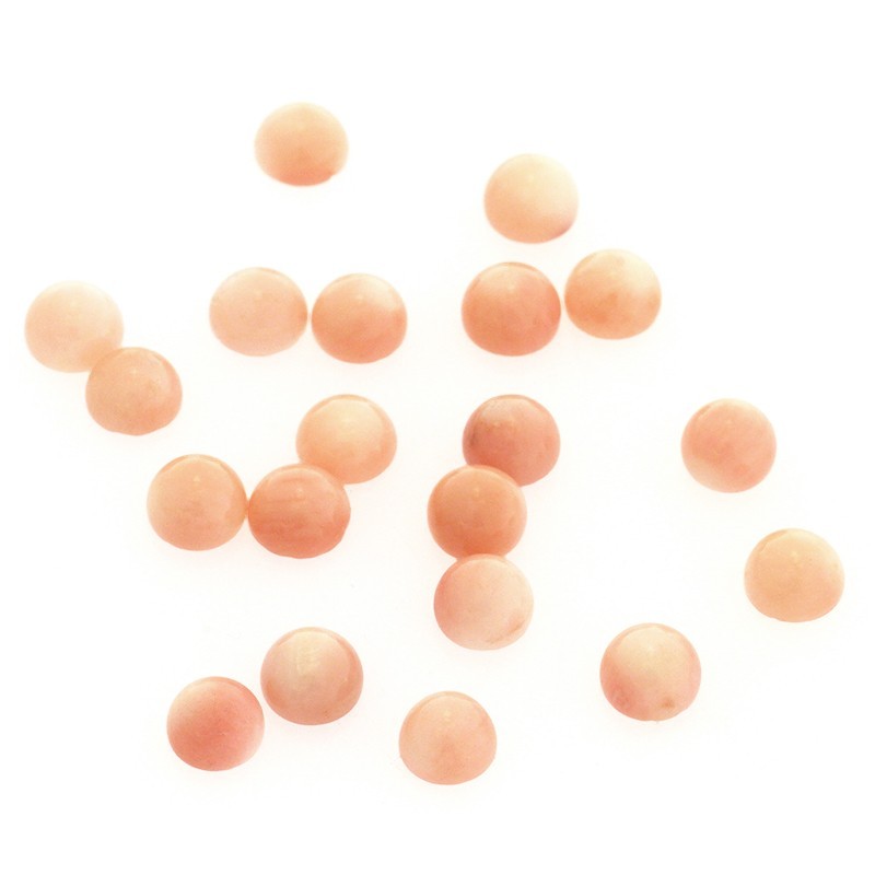 Coral cabochons / 6mm / pink coral / 1 pcs / KBKO0602