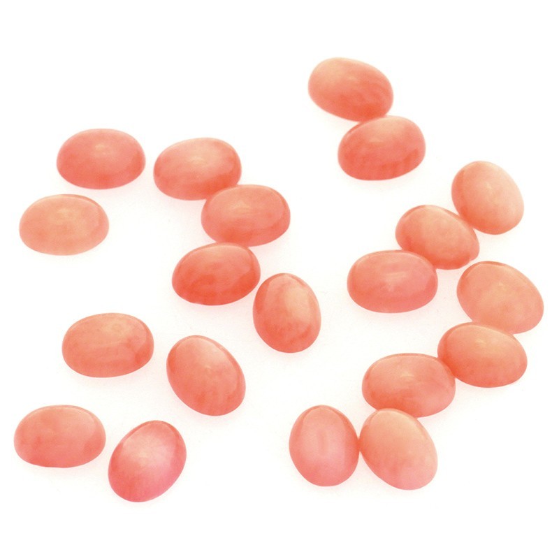 Coral cabochons / oval 6x8mm / pink coral / 1pc / KBKO0605