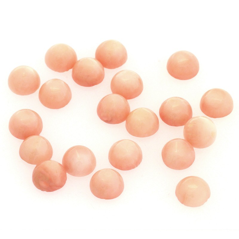 Coral cabochons / 7mm / pink coral / 1pc / KBKO0702