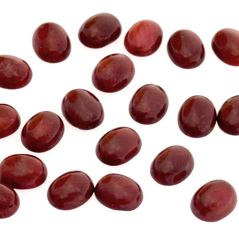 Coral cabochons / oval 8x12mm / red coral / 1pc / KBKO0805