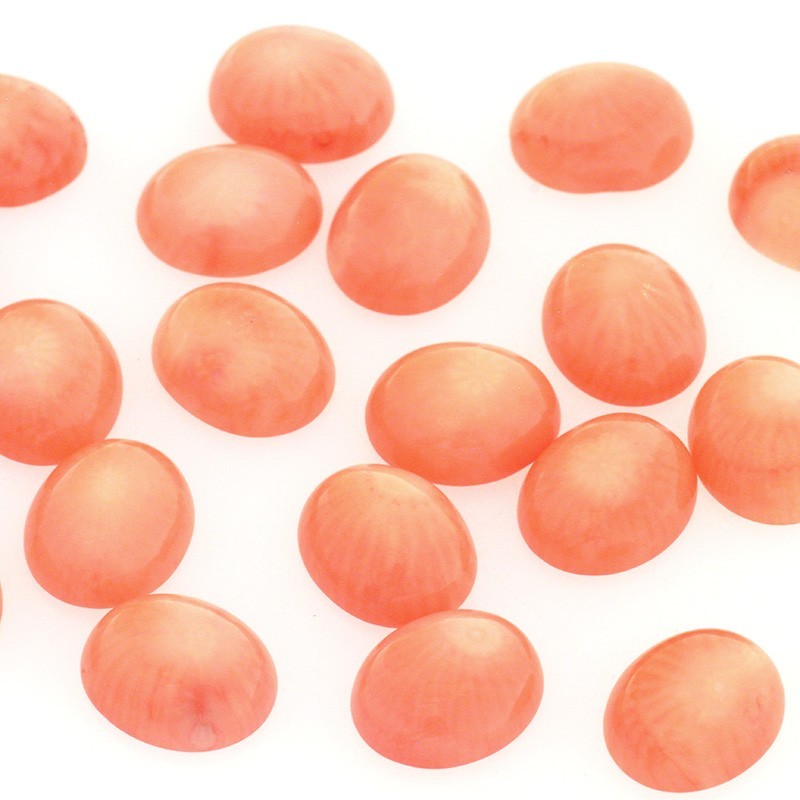 Coral cabochons / oval 10x12mm / pink coral / 1pc / KBKO1003
