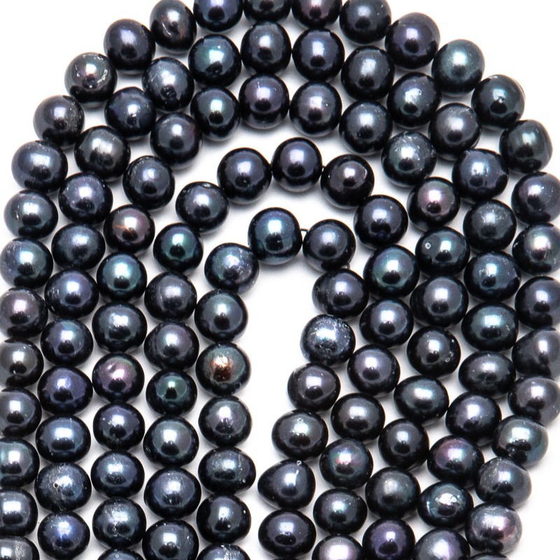 Freshwater pearls / black / rope 36cm / 9-10mm PASW221