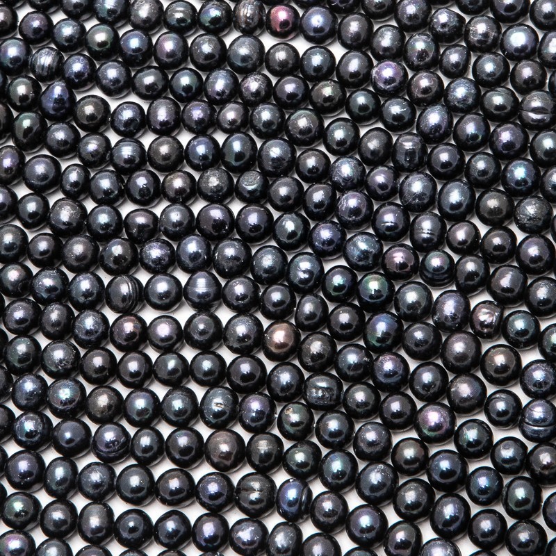 Freshwater pearls / black / rope 36cm / 8mm PASW226