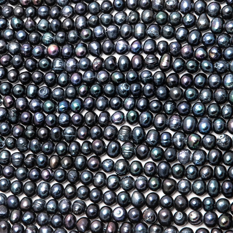 Pearls / black / rope 36cm / irregular / 6-7mm PASW227