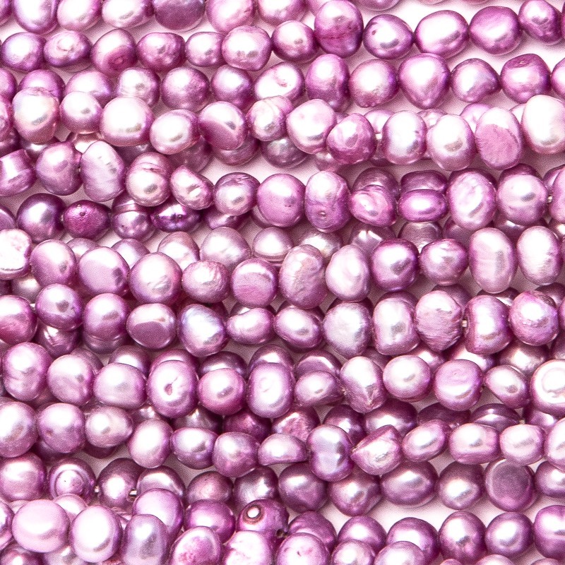 Dyed pearls / purple / rope 36cm / irregular / 5-6mm PASW234