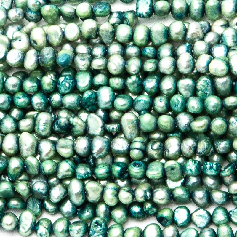 Dyed pearls / mint / rope 36cm / irregular / 5-6mm PASW235