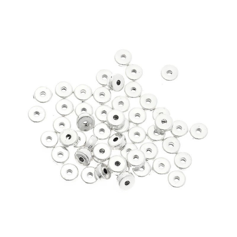 Metal beads / smooth spacers 5x2mm / 10pcs / platinum / AAT595
