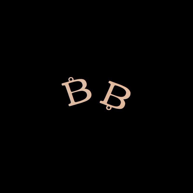 Zawieszka litera "B" / złoty/ 13x15mm 1szt AKGLB