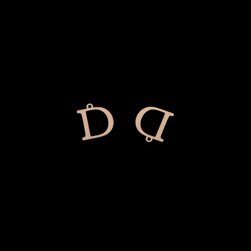 Pendant letter "D" / gold / 13x15mm, 1 piece AKGLD