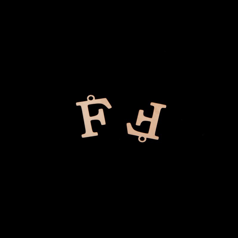 Pendant letter "F" / gold / 13x15mm, 1 piece AKGLF