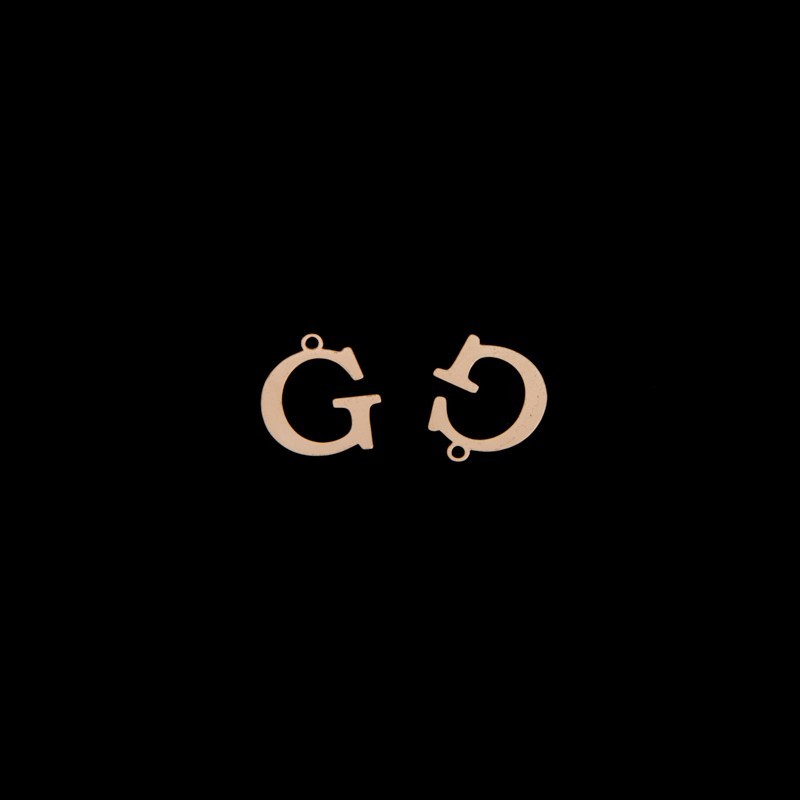 Zawieszka litera "G" / złoty/ 13x15mm 1szt AKGLG