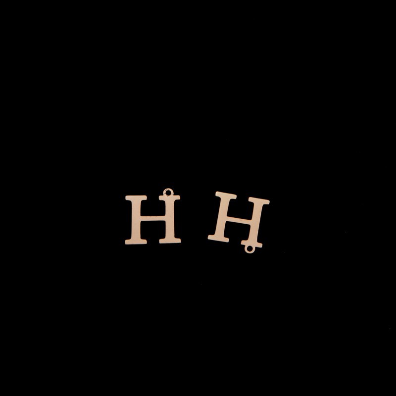 Zawieszka litera "H" / złoty/ 13x15mm 1szt AKGLH