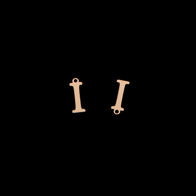 Zawieszka litera "I" / złoty/ 5x15mm 1szt AKGLI