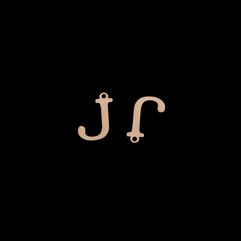 Pendant letter "J" / gold / 13x15mm 1pc AKGLJ
