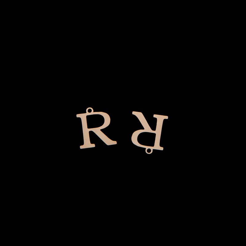 Pendant letter "R" / gold / 13x15mm, 1 piece AKGLR