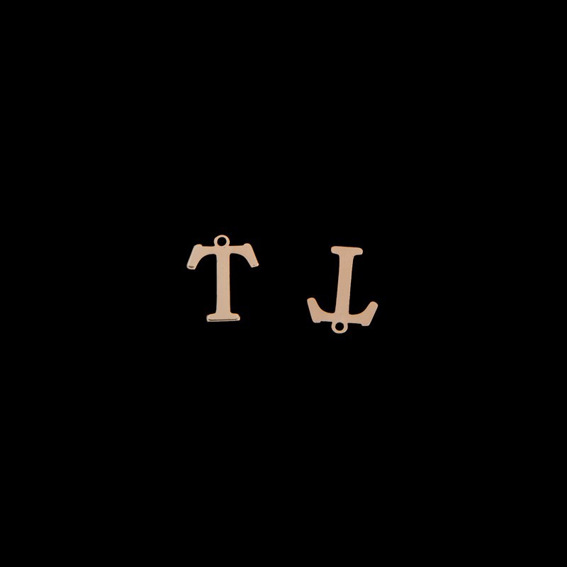 Pendant letter "T" / gold / 13x15mm 1pc AKGLT