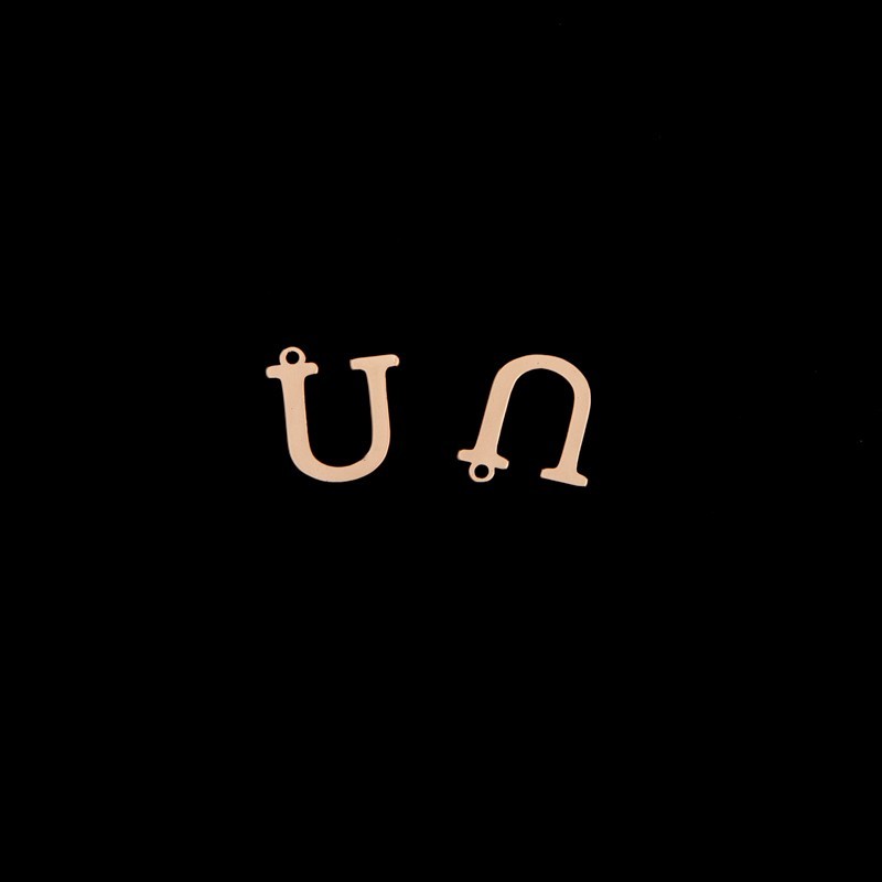 Pendant letter "U" / gold / 13x15mm, 1 piece AKGLU