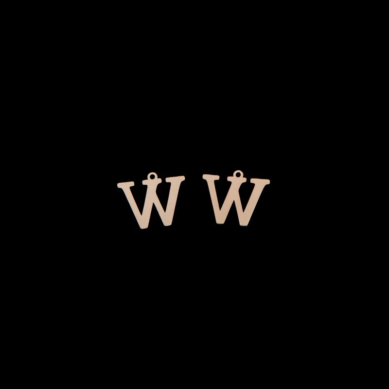 Pendant letter "W" / gold / 17x15mm 1pc AKGLW